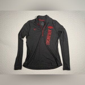 Nike Arkansas football womens quarter zip jacket size med black and red
